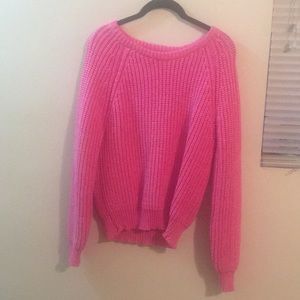Neon pink knit sweater